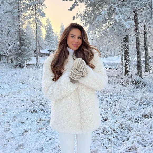 ZARA faux fur shearling jacket with hoodie coat blogger favorite - Picture 7 of 15